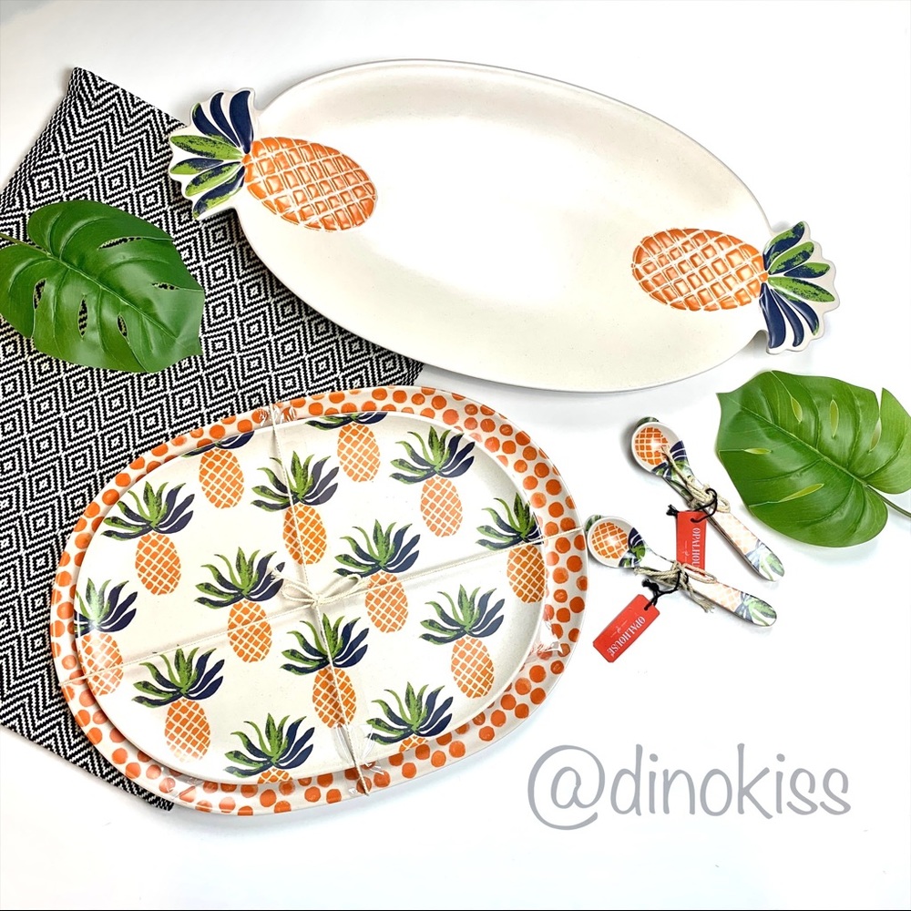 OPALHOUSE 7 piece Pineapple Serving Platters and Serveware Set